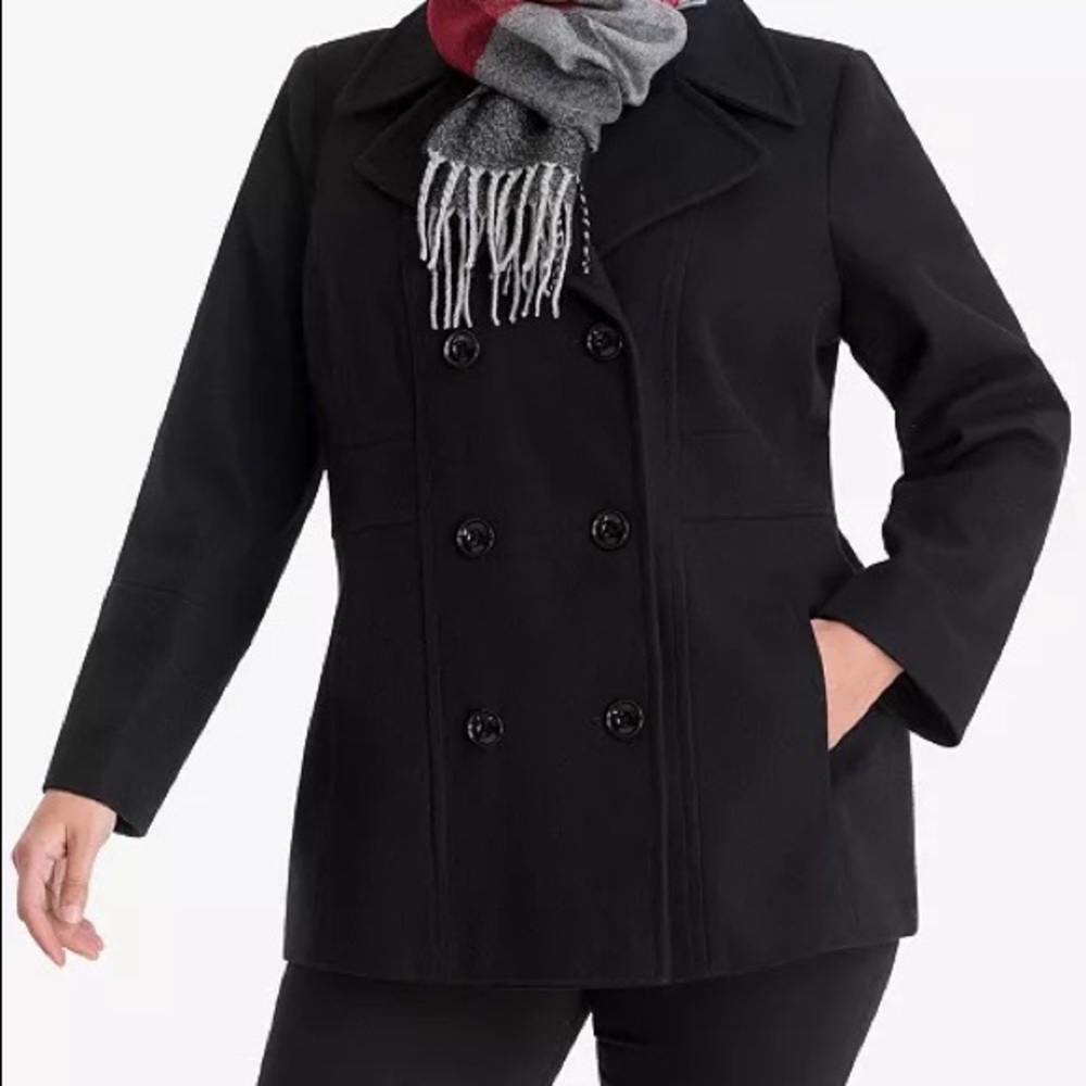 womens size M, black peacoat, london fog